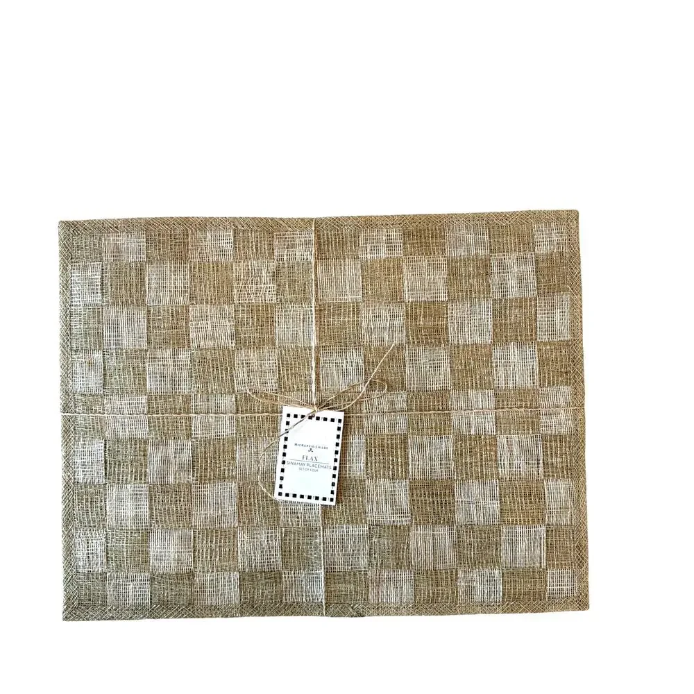 NEW Mackenzie-Childs Flax Sinamay Placemats 17in x13in Set of 4 - Picture 7 of 10